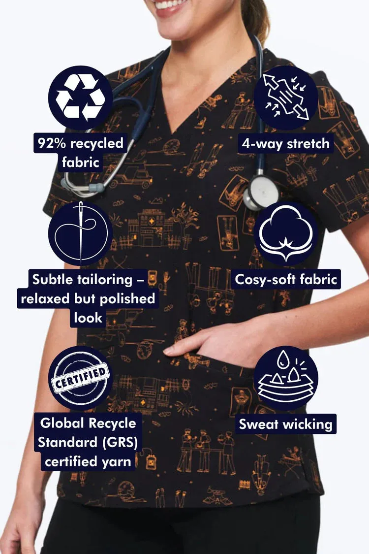 Haunted Hospital - Women's Scrub Top