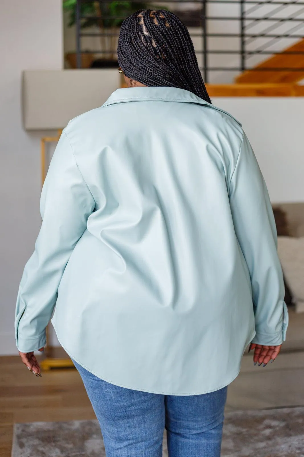 Hazel Blues® | Endlessly Longing Faux Leather Shacket