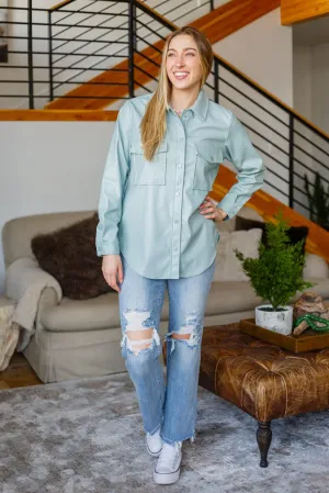 Hazel Blues® | Endlessly Longing Faux Leather Shacket