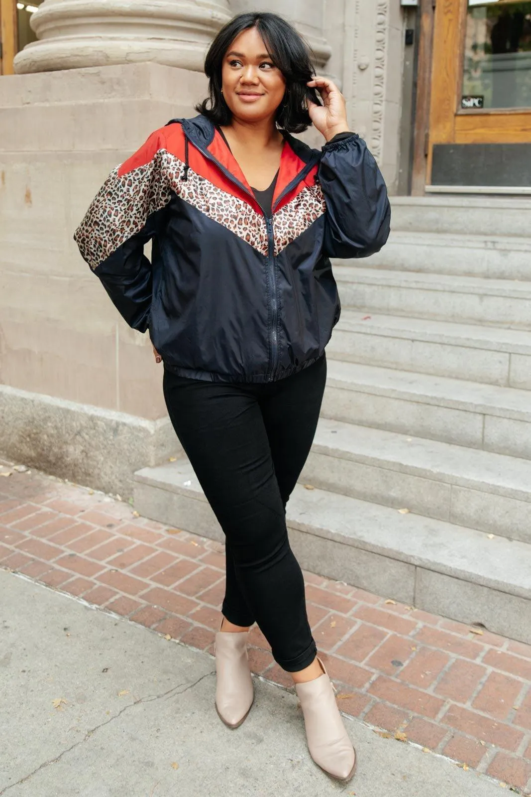 Hazel Blues® | Make Your Move Windbreaker in Navy