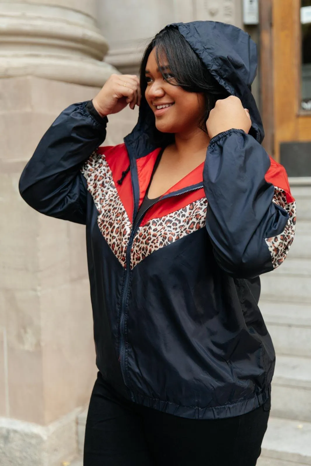 Hazel Blues® | Make Your Move Windbreaker in Navy