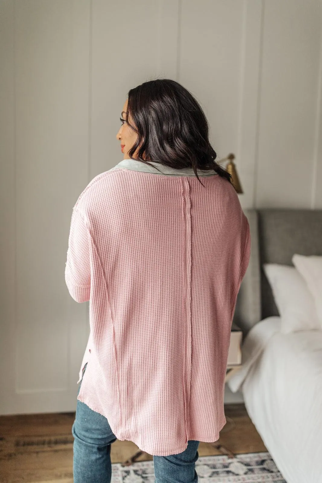 Hazel Blues® | Mia Waffle Knit Long Sleeve In Pink