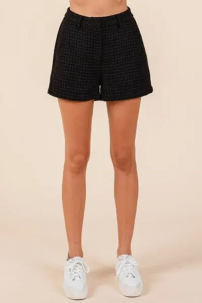 Hazel Blues® |  Mittoshop Tweed Classic Shorts with Side Pockets