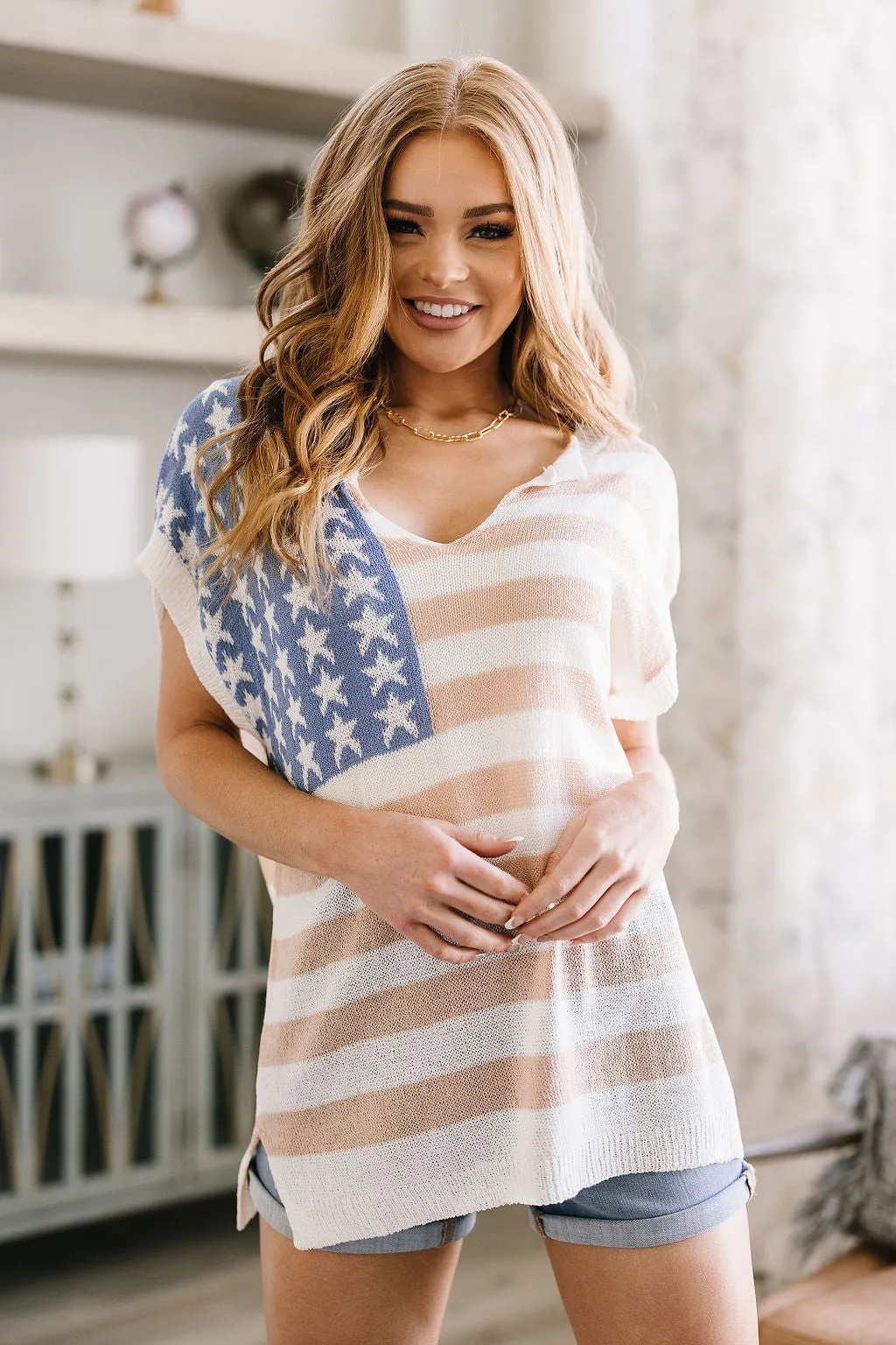 Hazel Blues® |  Old Glory Sleeveless Sweater