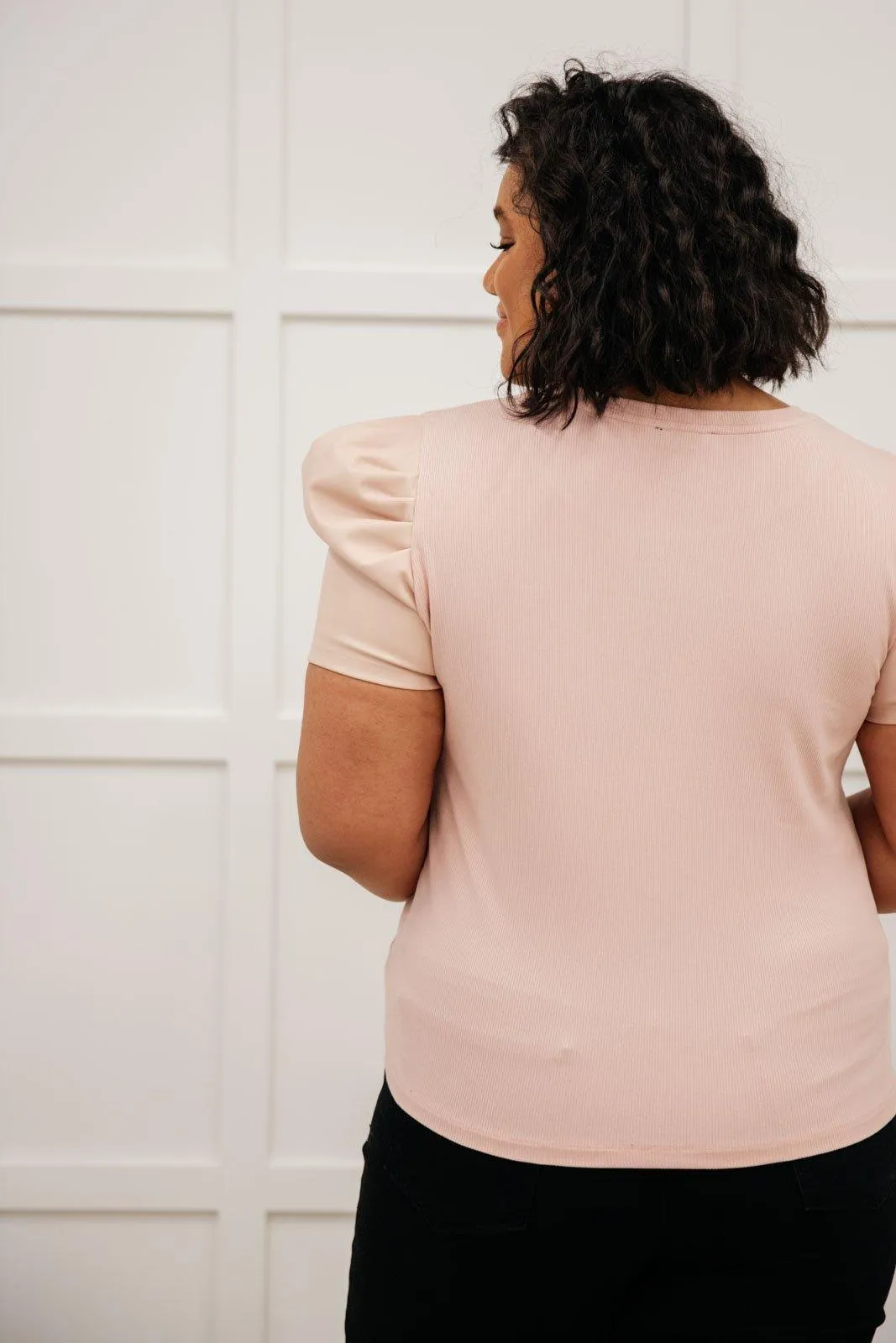 Hazel Blues® | Rock On Puff Sleeve Top in Blush