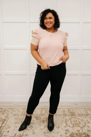 Hazel Blues® | Rock On Puff Sleeve Top in Blush