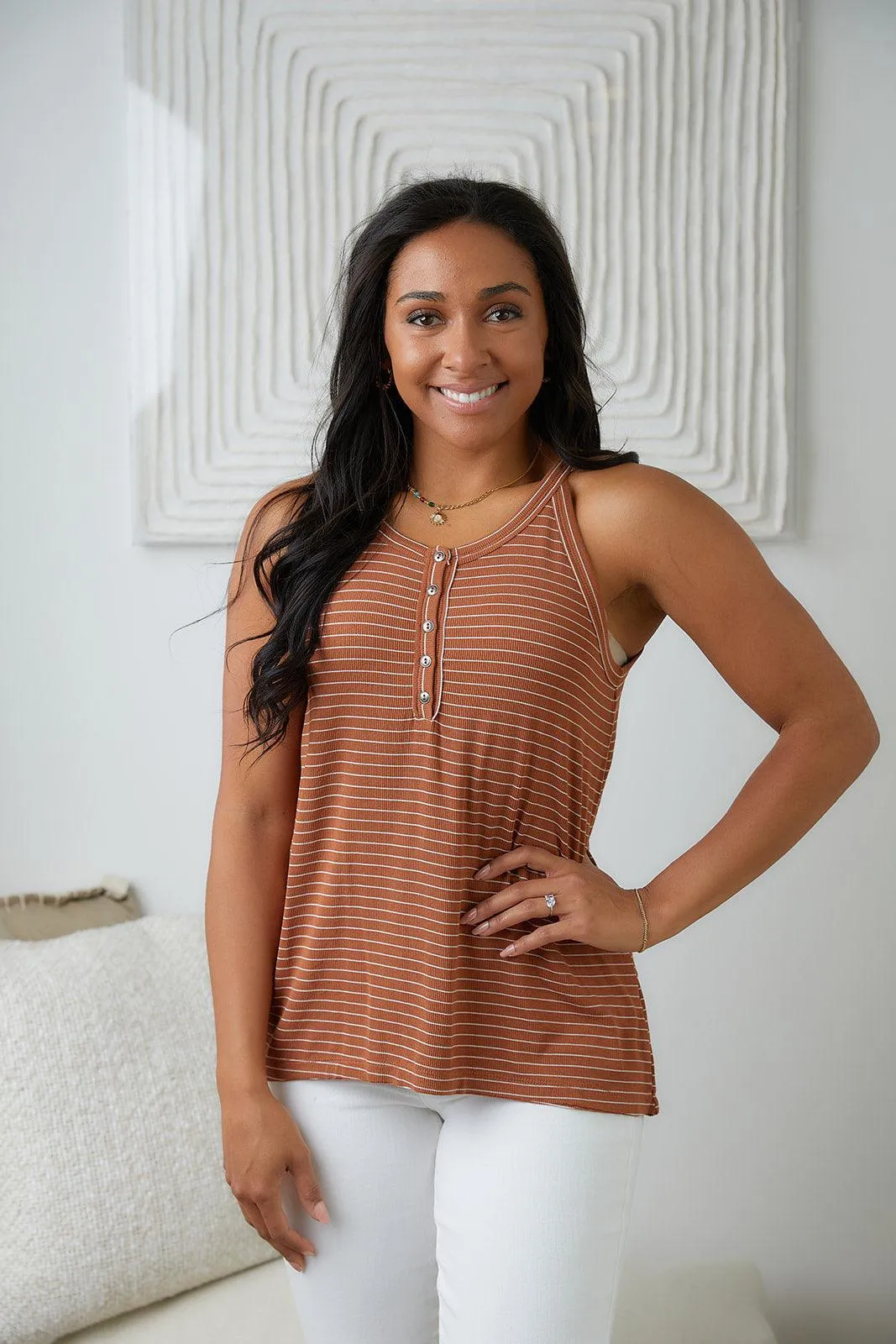 Hazel Blues® |  Tip Me Off Striped Tank