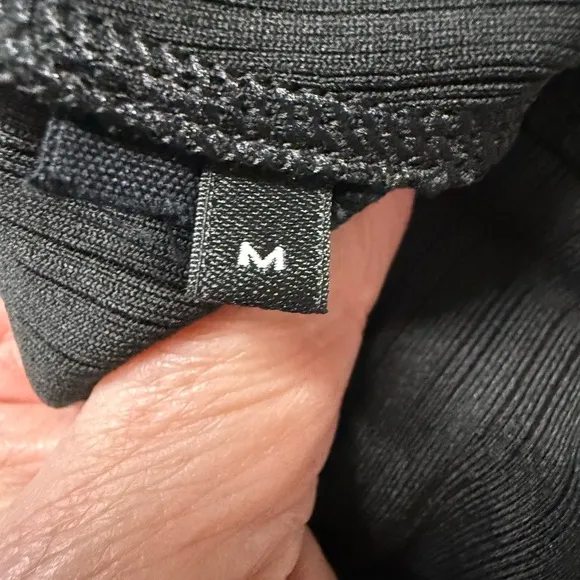 Helmet Lang cut out Top black ribbed SZ M
