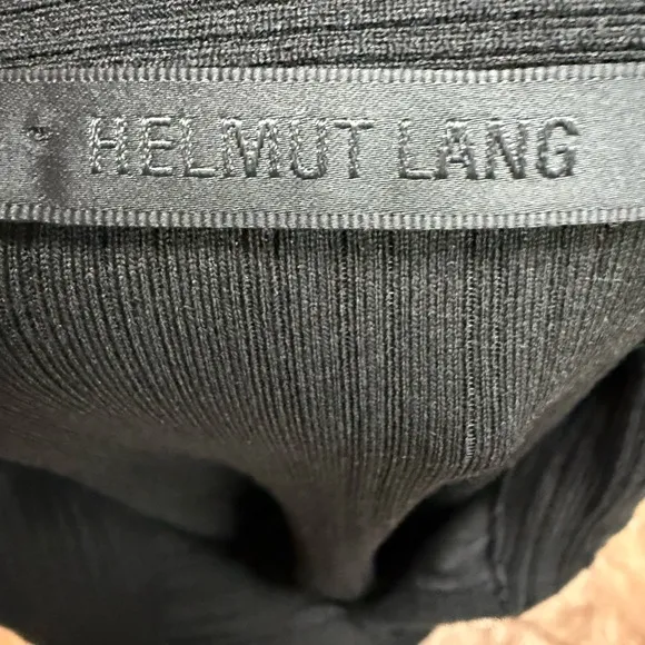 Helmet Lang cut out Top black ribbed SZ M