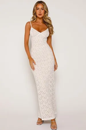 Hera Spaghetti layered Maxi dress - white - Miss Molly Brand
