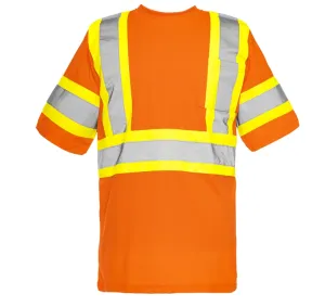 Hi-Vis Orange Polyester T-Shirt w/Arm Band by Ground Force - Style TT15
