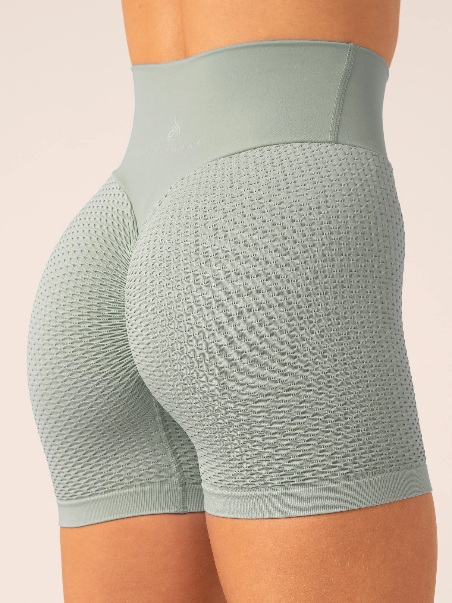 Honeycomb Scrunch Seamless Shorts - Sage