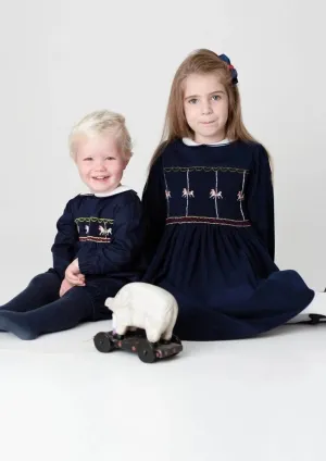 Horse Carousel Smocked Dress