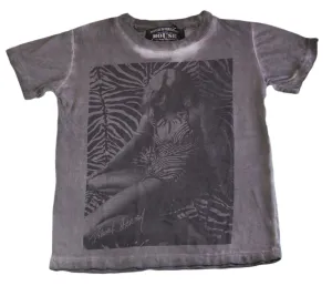 HOUSE OF THE GODS Boy's Grey Zebra Stripe Breathable Cotton Shirt 4-5 Years NWT