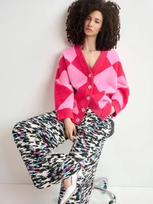 How Cardigan - Pink Harlequin