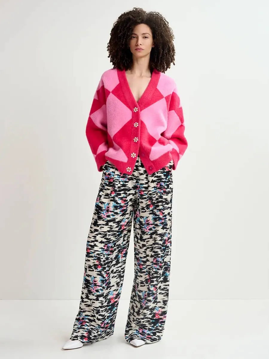 How Cardigan - Pink Harlequin