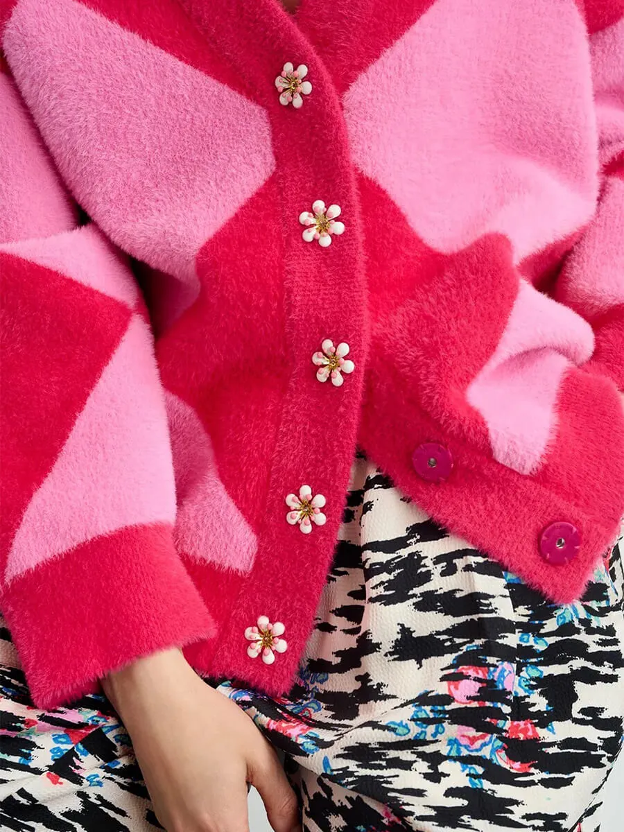 How Cardigan - Pink Harlequin