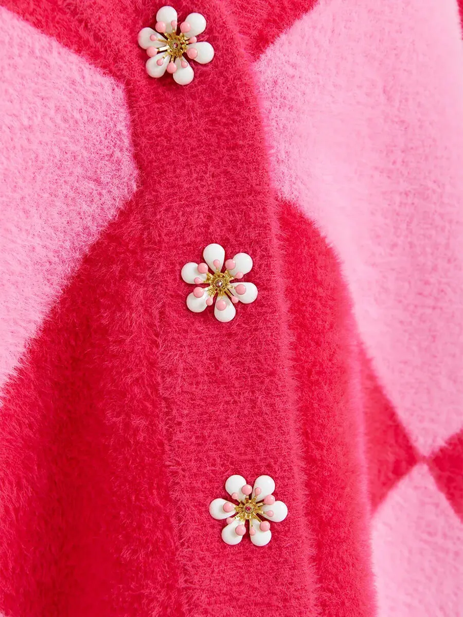 How Cardigan - Pink Harlequin