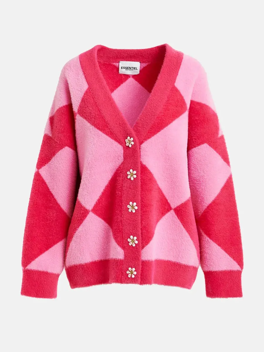 How Cardigan - Pink Harlequin