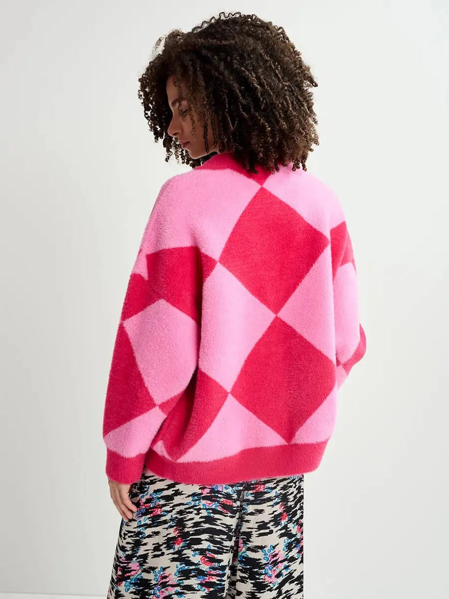 How Cardigan - Pink Harlequin