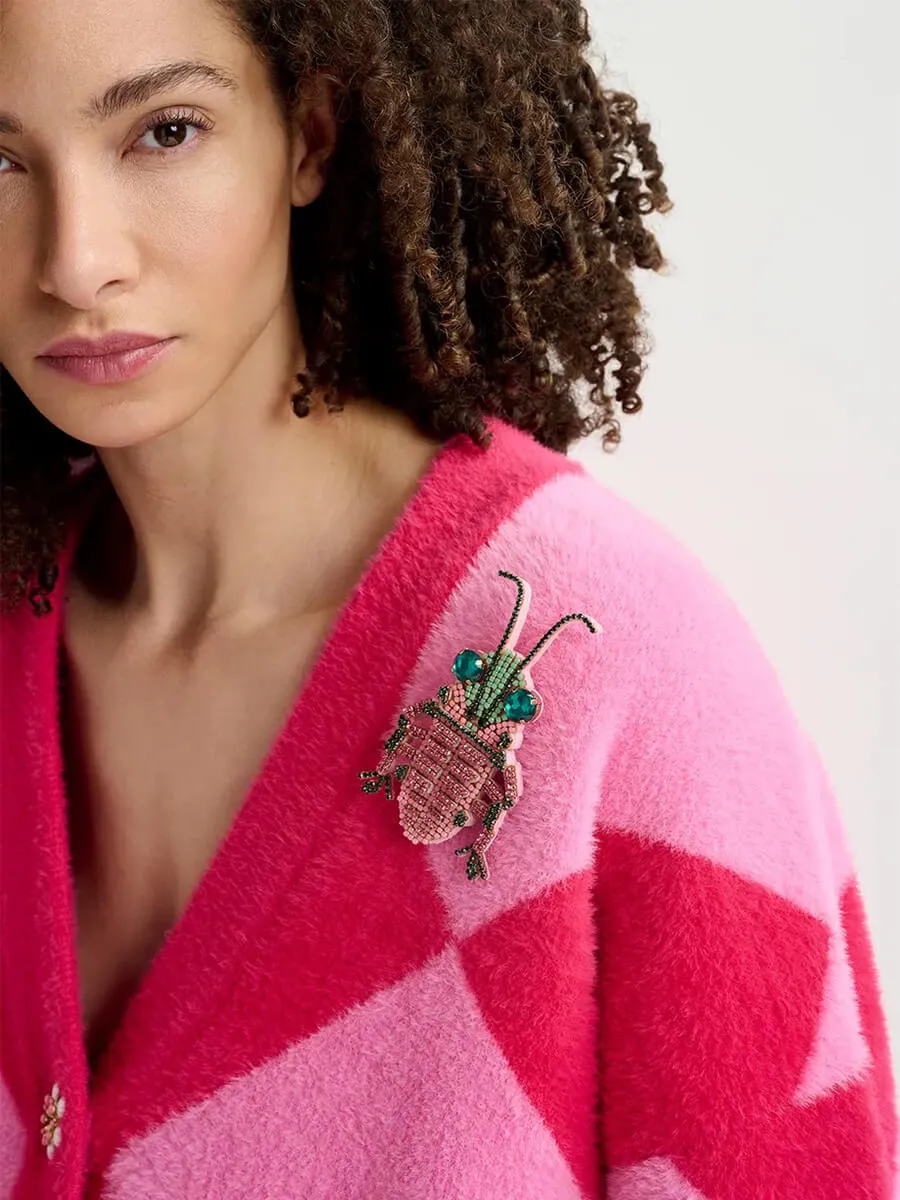 How Cardigan - Pink Harlequin