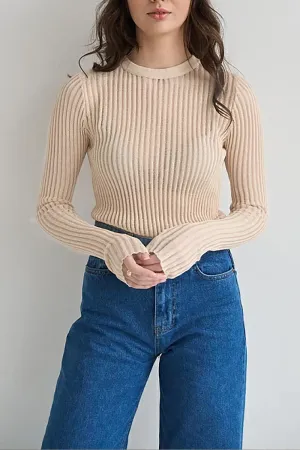 HTS1058 Classic Ribbed Knit Top