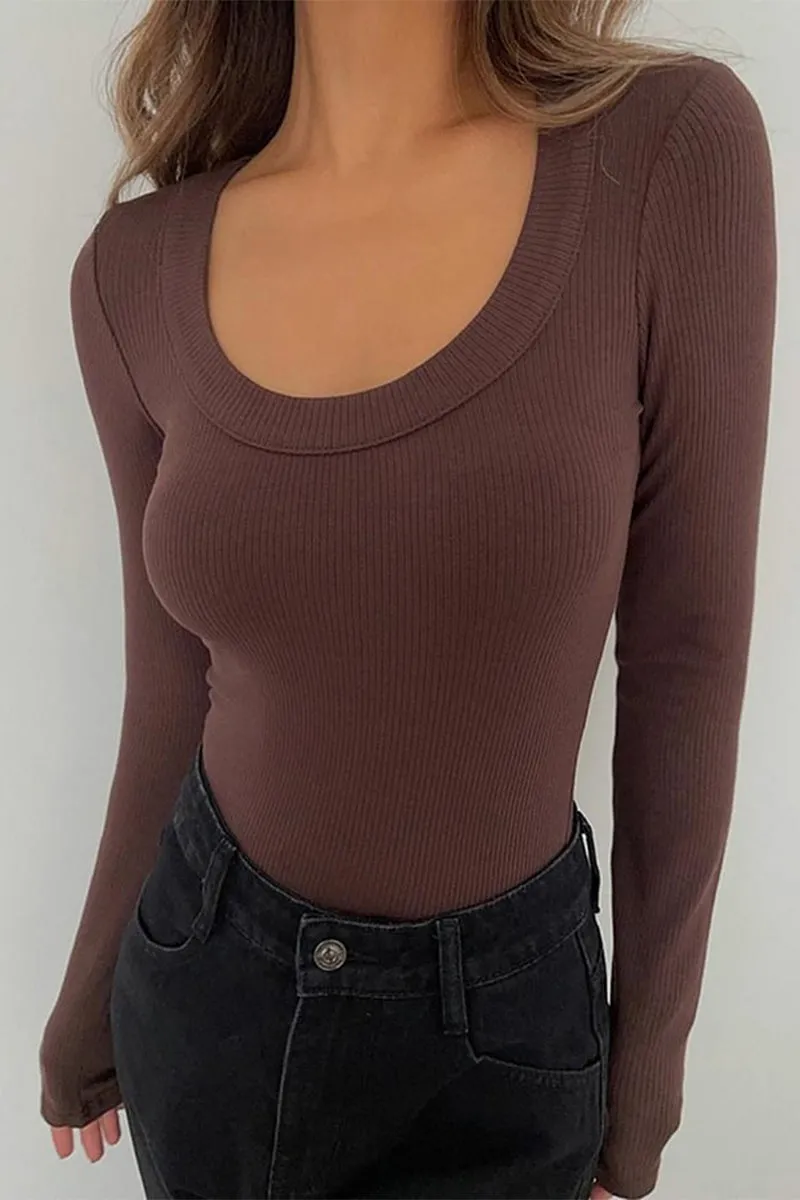 HTS1227 Essential Ribbed Long Sleeve Top