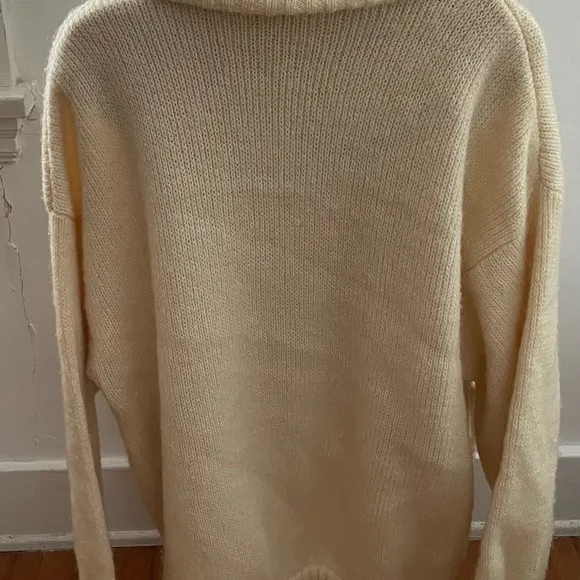 I.B. Diffusion cream wool mohair blend oversized chunky shawl collar cardigan S