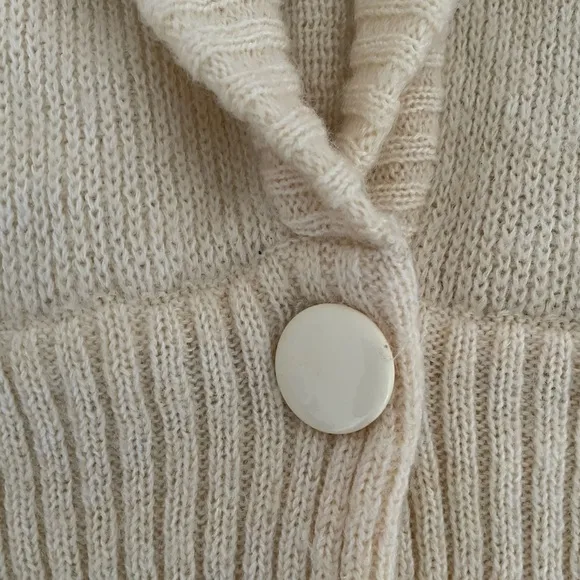 I.B. Diffusion cream wool mohair blend oversized chunky shawl collar cardigan S
