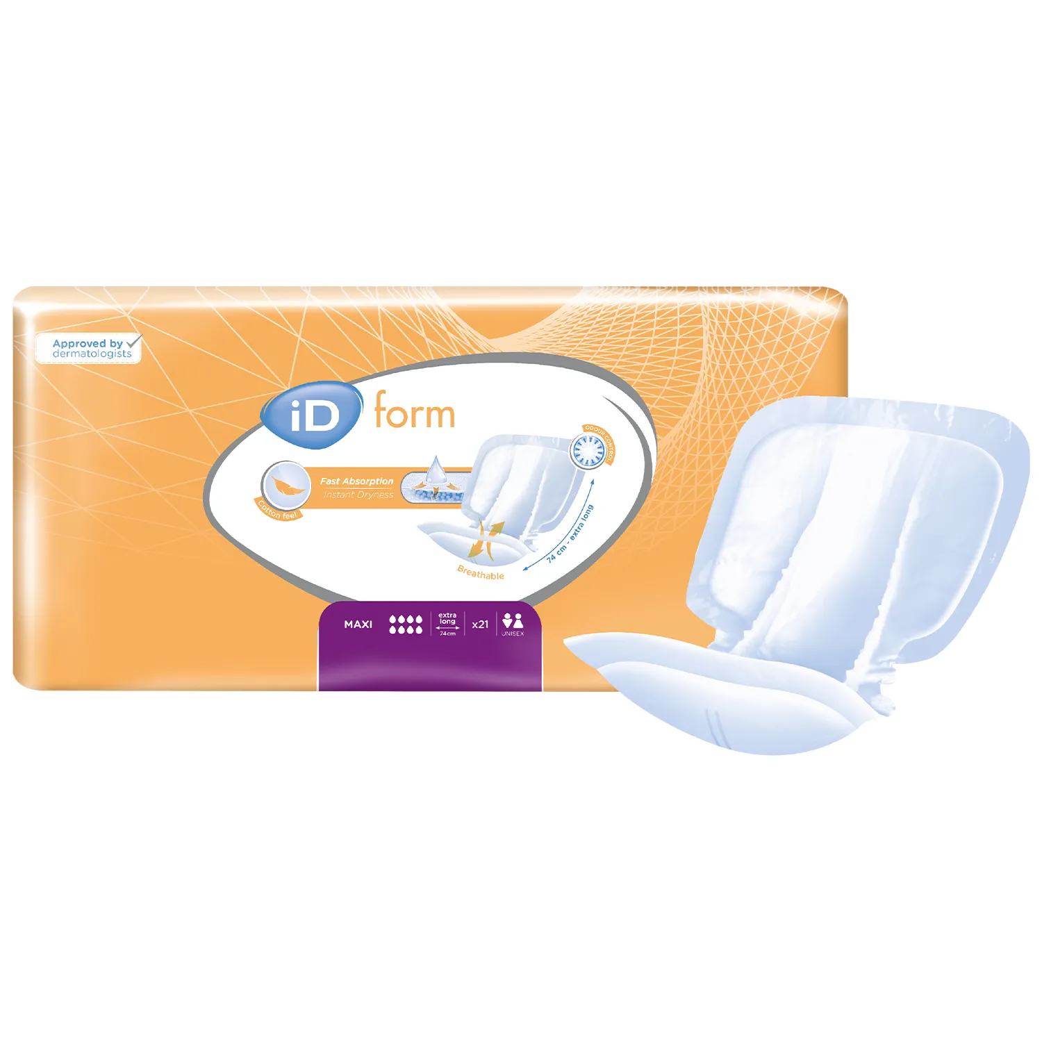 iD Form Maxi | Extra Long | Case of 4 Packs (21 Pieces / Pack)