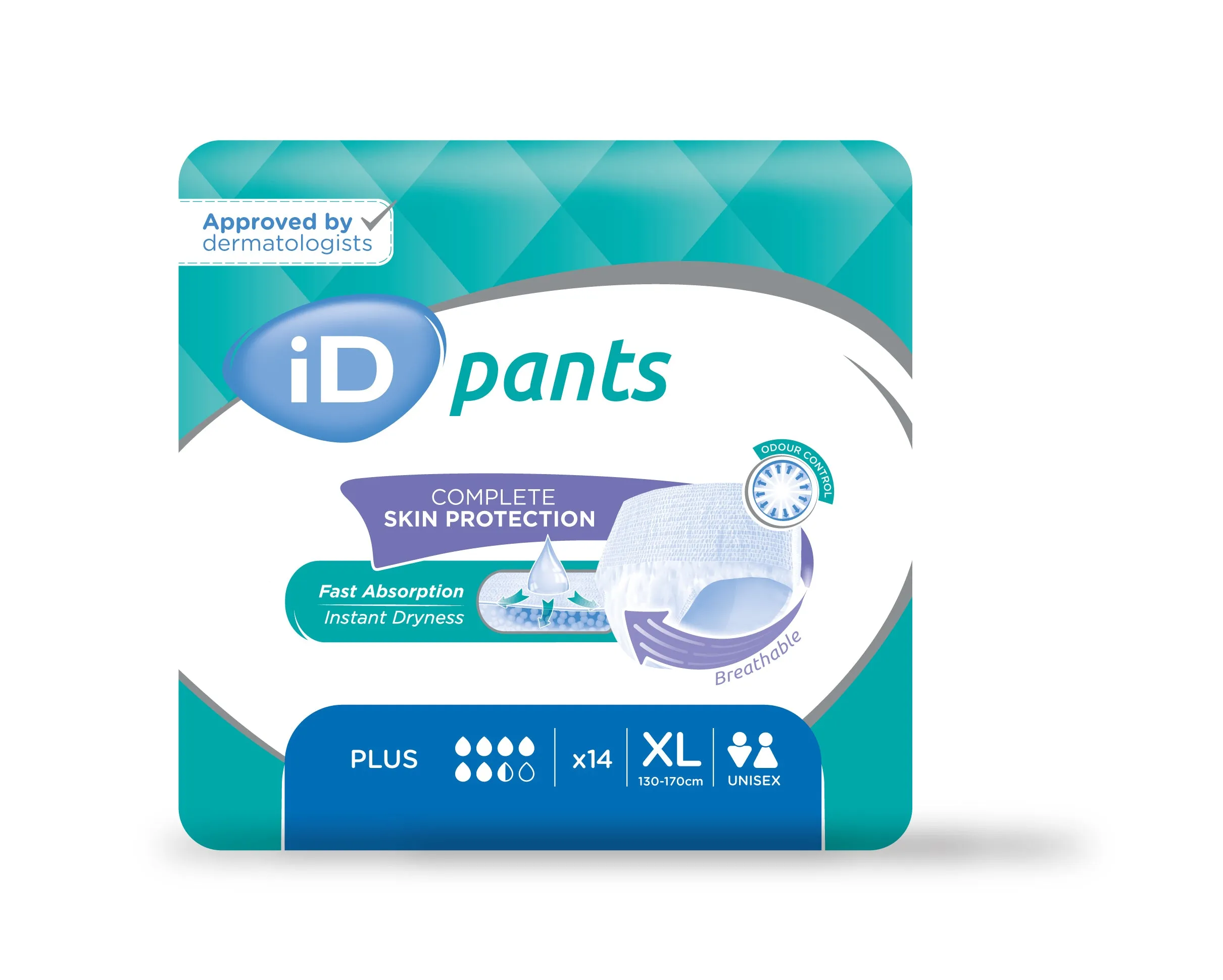 iD Pants Plus | Extra Large | Case of 4 Packs (14 Pieces / Pack)