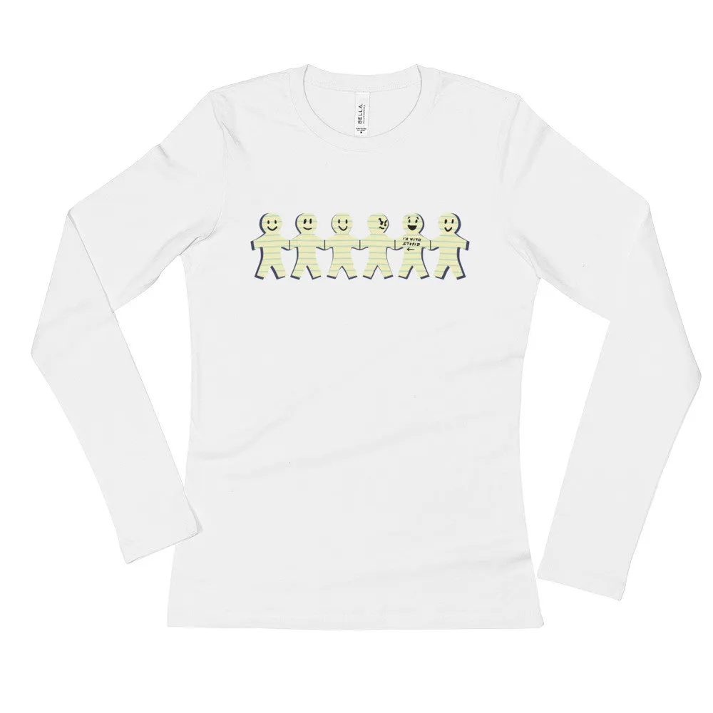 I'm with Stupid Fitted Long Sleeve Shirt