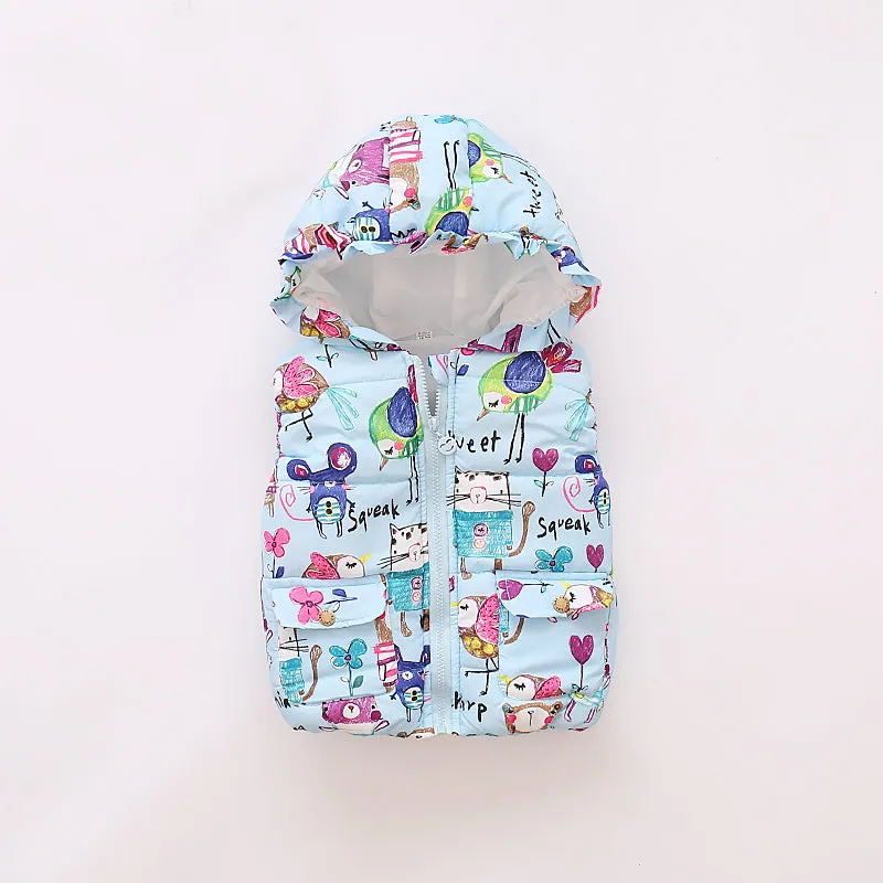 Infant Toddlers Half Sleeve Winter Puffed  Windproof Jacket