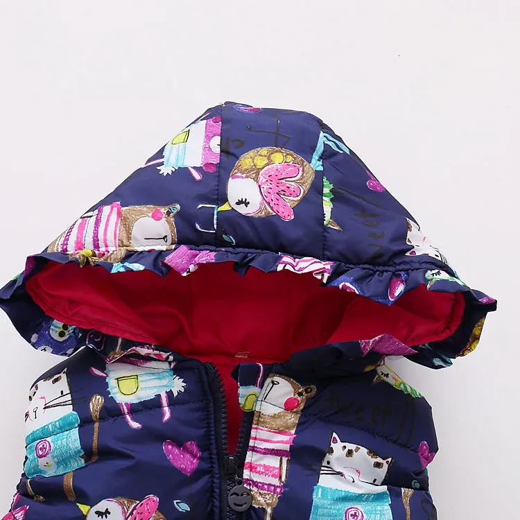 Infant Toddlers Half Sleeve Winter Puffed  Windproof Jacket