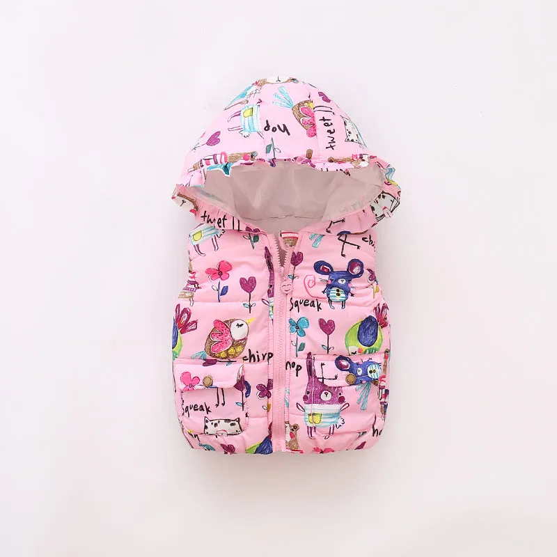 Infant Toddlers Half Sleeve Winter Puffed  Windproof Jacket