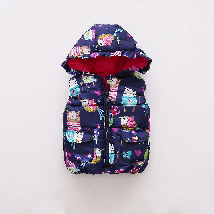 Infant Toddlers Half Sleeve Winter Puffed  Windproof Jacket