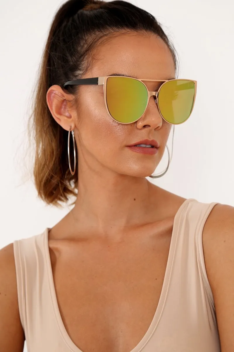 Iridescent Oversized Cat Eye Sunglasses - Farren