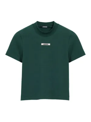 Jacquemus Le T-Shirt Gros Grain in Dark Green