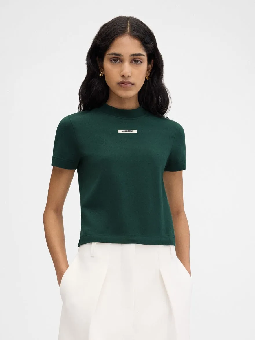 Jacquemus Le T-Shirt Gros Grain in Dark Green