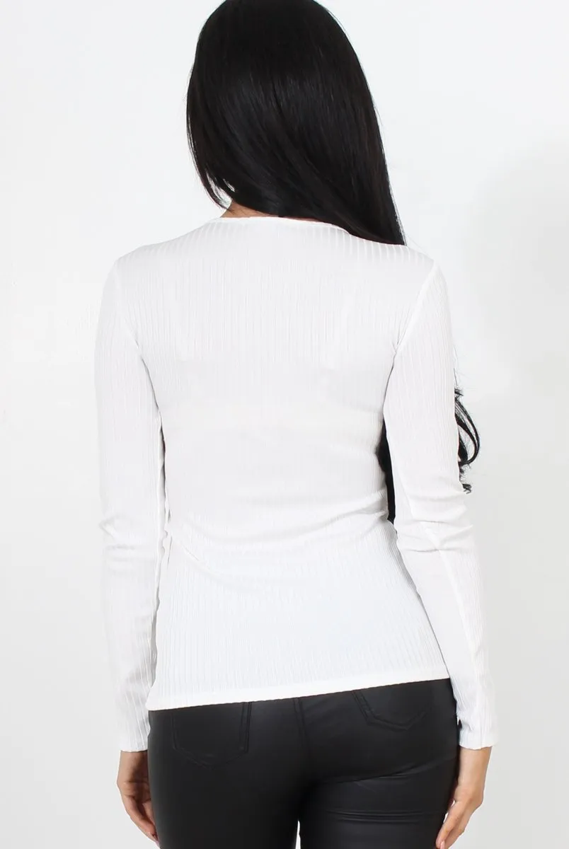 Jeena White Tie Front Top