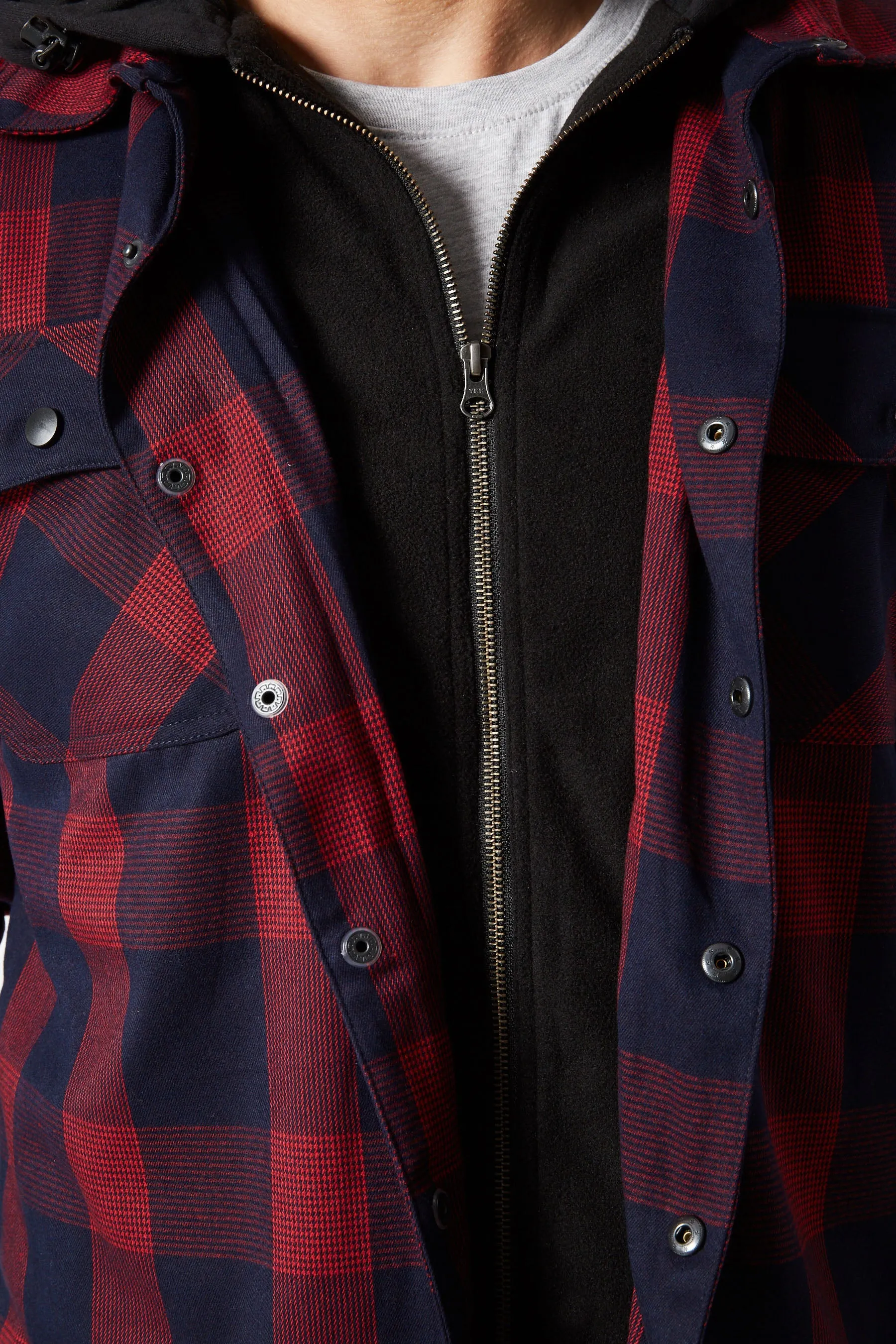 Jetpilot Quilted Mens Flannel Jacket - Red