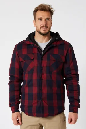 Jetpilot Quilted Mens Flannel Jacket - Red