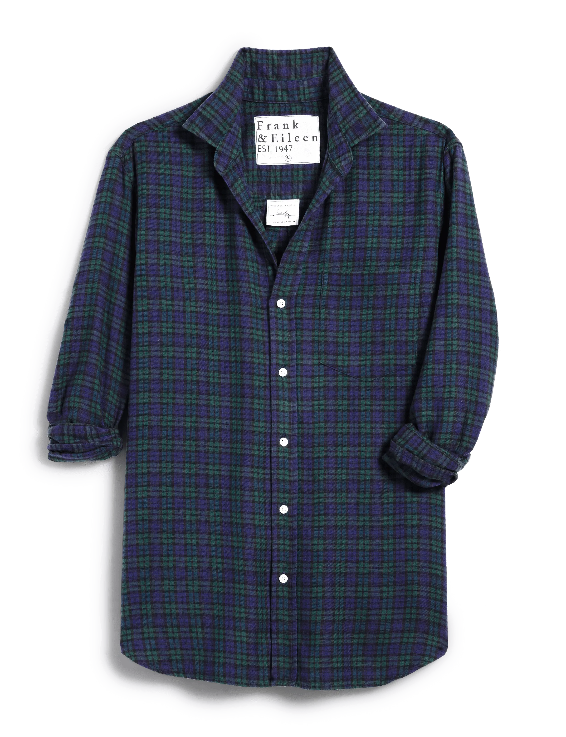 JOEDY Small Navy and Black with Green Plaid, Italian Flannel
