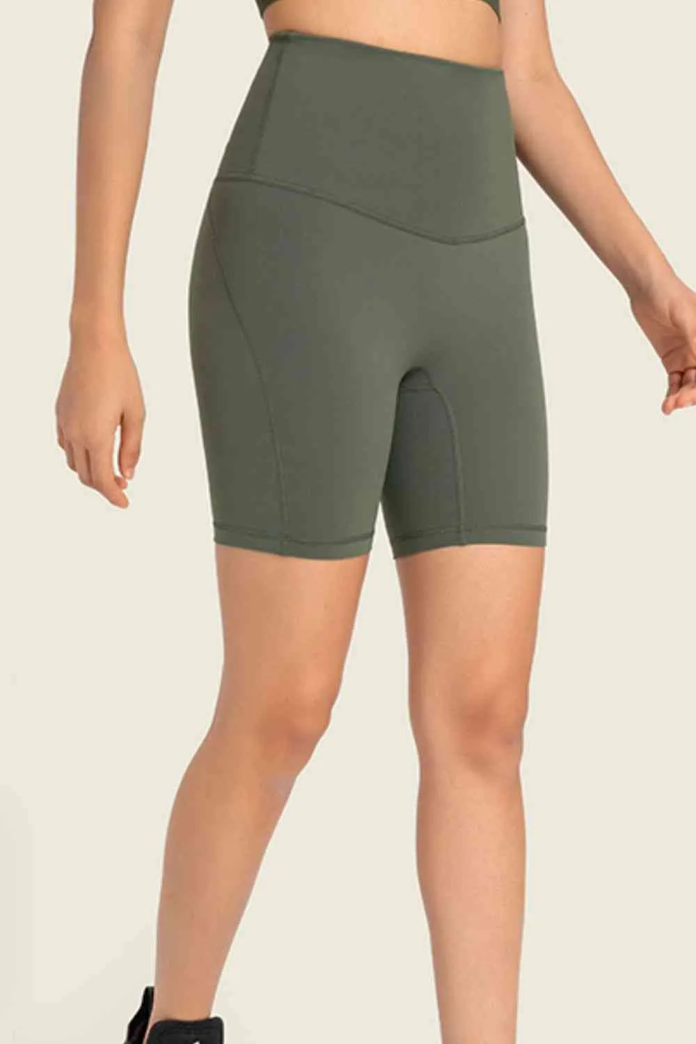 Joely Seamless High-Rise Wide Waistband Biker Shorts