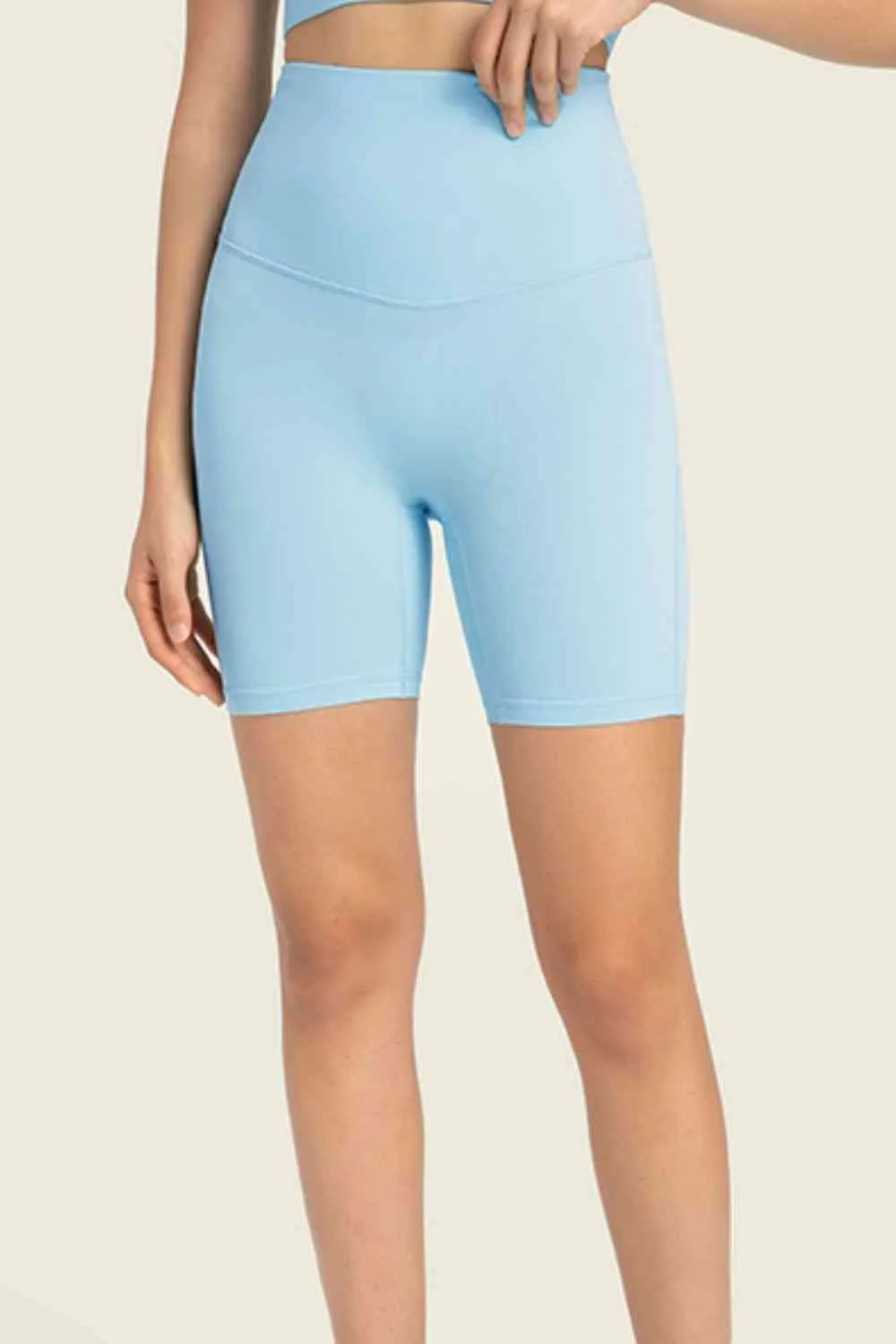 Joely Seamless High-Rise Wide Waistband Biker Shorts