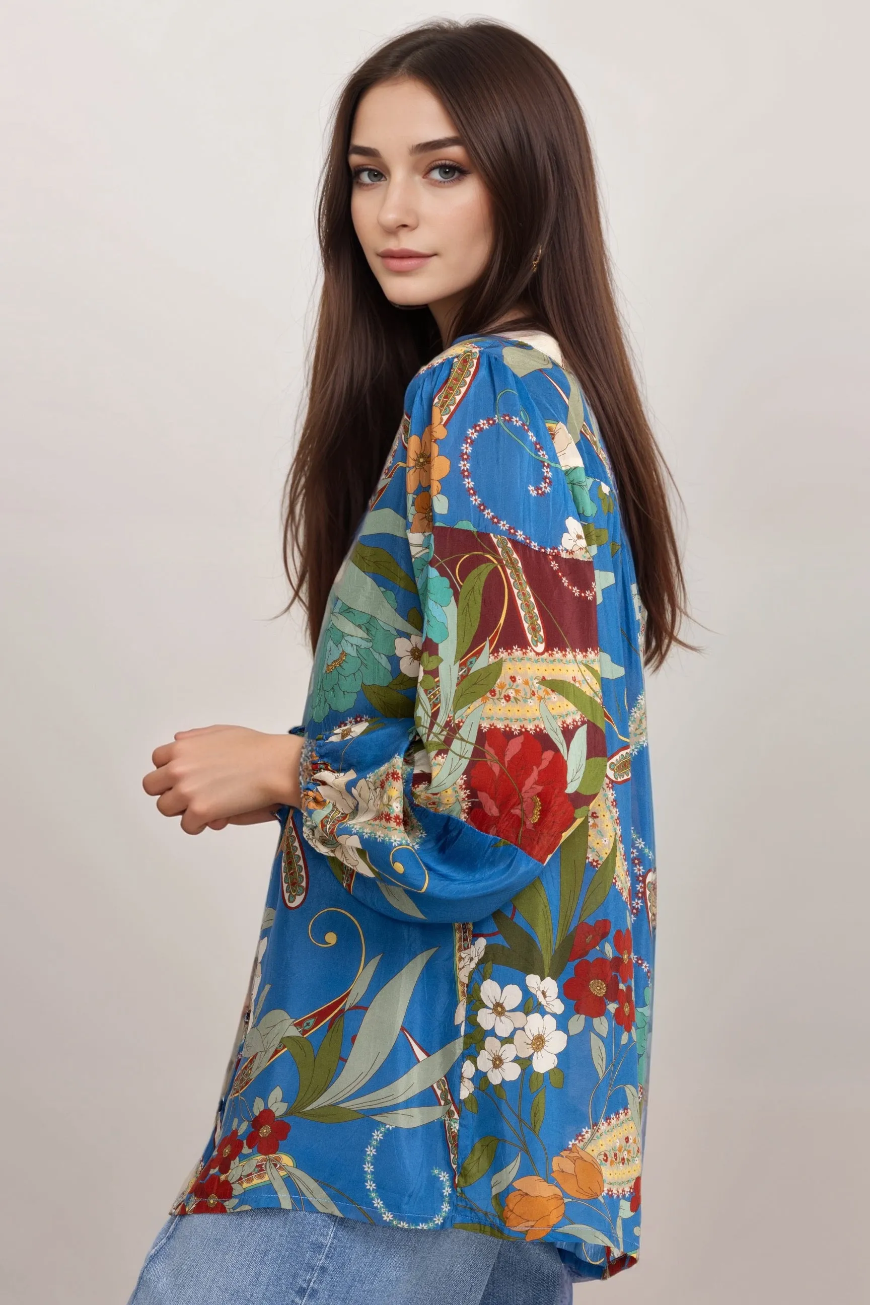 Johnny Was Teebee Tori Button-Down Blouse C15123B7