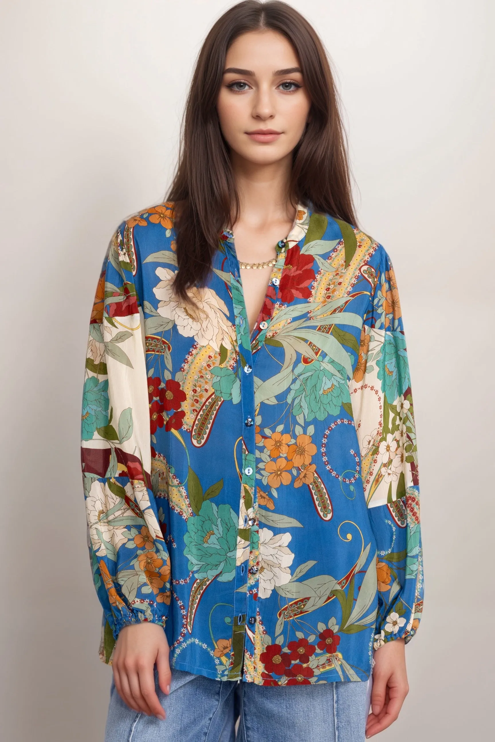 Johnny Was Teebee Tori Button-Down Blouse C15123B7
