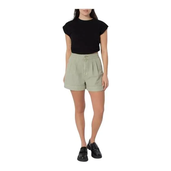 Joie NWT Women Flattering Pleated High Rise Subtle A-line Shorts XL Faded Cactus