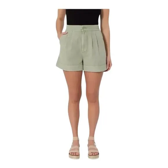 Joie NWT Women Flattering Pleated High Rise Subtle A-line Shorts XL Faded Cactus