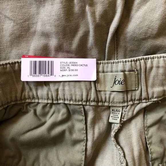 Joie NWT Women Flattering Pleated High Rise Subtle A-line Shorts XL Faded Cactus